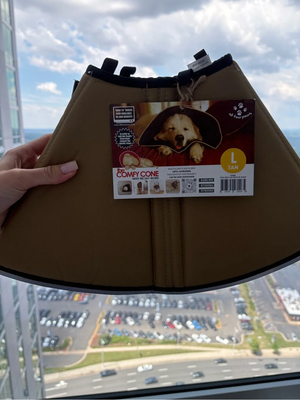 Comfy Cone Pet Recovery Collar - Tan (Large)